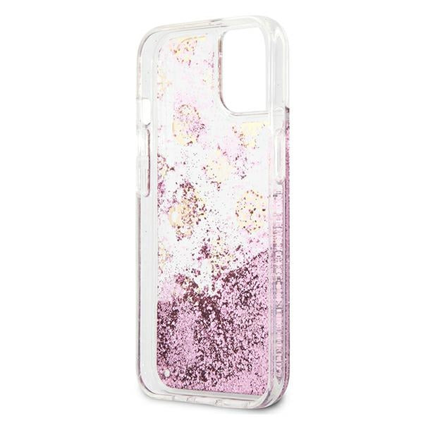 Guess dėklas iPhone 13 mini – rožinis, blizgus