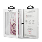 Guess dėklas iPhone 13 mini – rožinis, blizgus