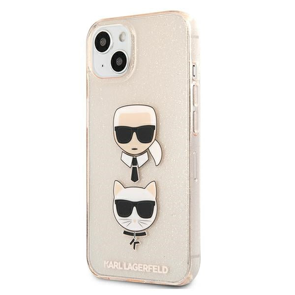 Karl Lagerfeld blizgus dėklas iPhone 13 mini – auksinis