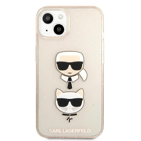 Karl Lagerfeld blizgus dėklas iPhone 13 mini – auksinis