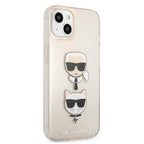 Karl Lagerfeld blizgus dėklas iPhone 13 mini – auksinis