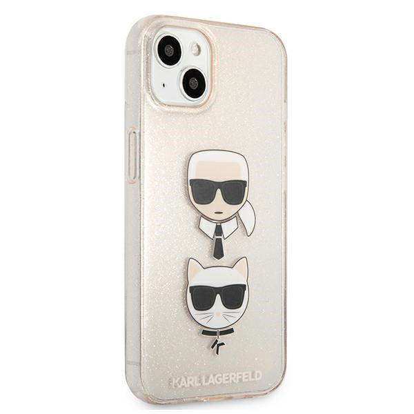 Karl Lagerfeld blizgus dėklas iPhone 13 mini – auksinis
