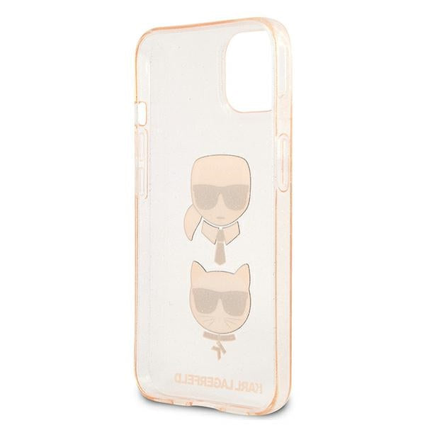 Karl Lagerfeld blizgus dėklas iPhone 13 mini – auksinis