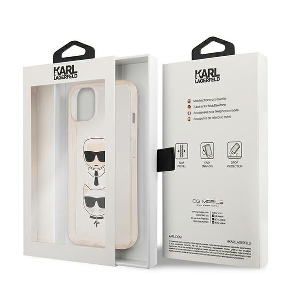 Karl Lagerfeld blizgus dėklas iPhone 13 mini – auksinis