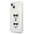 Karl Lagerfeld dėklas su blizgučiais iPhone 13 mini – sidabrinis