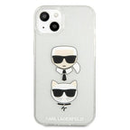 Karl Lagerfeld dėklas su blizgučiais iPhone 13 mini – sidabrinis