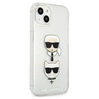 Karl Lagerfeld dėklas su blizgučiais iPhone 13 mini – sidabrinis