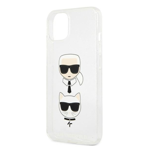 Karl Lagerfeld dėklas su blizgučiais iPhone 13 mini – sidabrinis