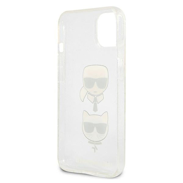 Karl Lagerfeld dėklas su blizgučiais iPhone 13 mini – sidabrinis