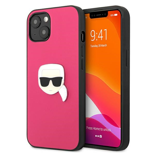 Karl Lagerfeld odinis dėklas iPhone 13 mini – rožinis