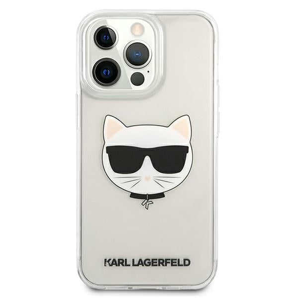 Karl Lagerfeld Choupette Head dėklas iPhone 13 Pro Max – skaidrus
