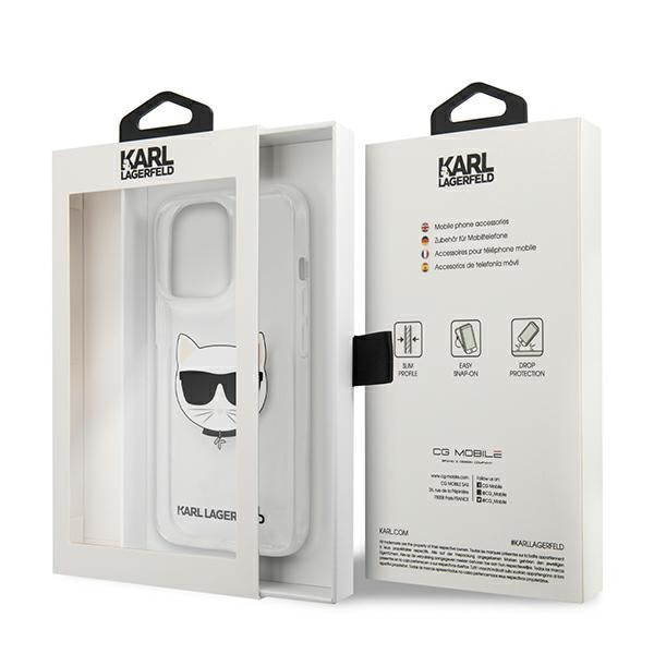 Karl Lagerfeld Choupette Head dėklas iPhone 13 Pro Max – skaidrus