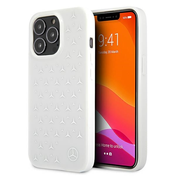 Mercedes-Benz Stars Pattern dėklas iPhone 13 Pro Max – baltas