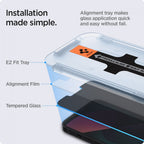 Spigen EZ Fit privatumo grūdintas stiklas iPhone 13/14/16e – 2 vnt. -- iPhone 13 / iPhone 13 Pro / iPhone 14 / iPhone 16e