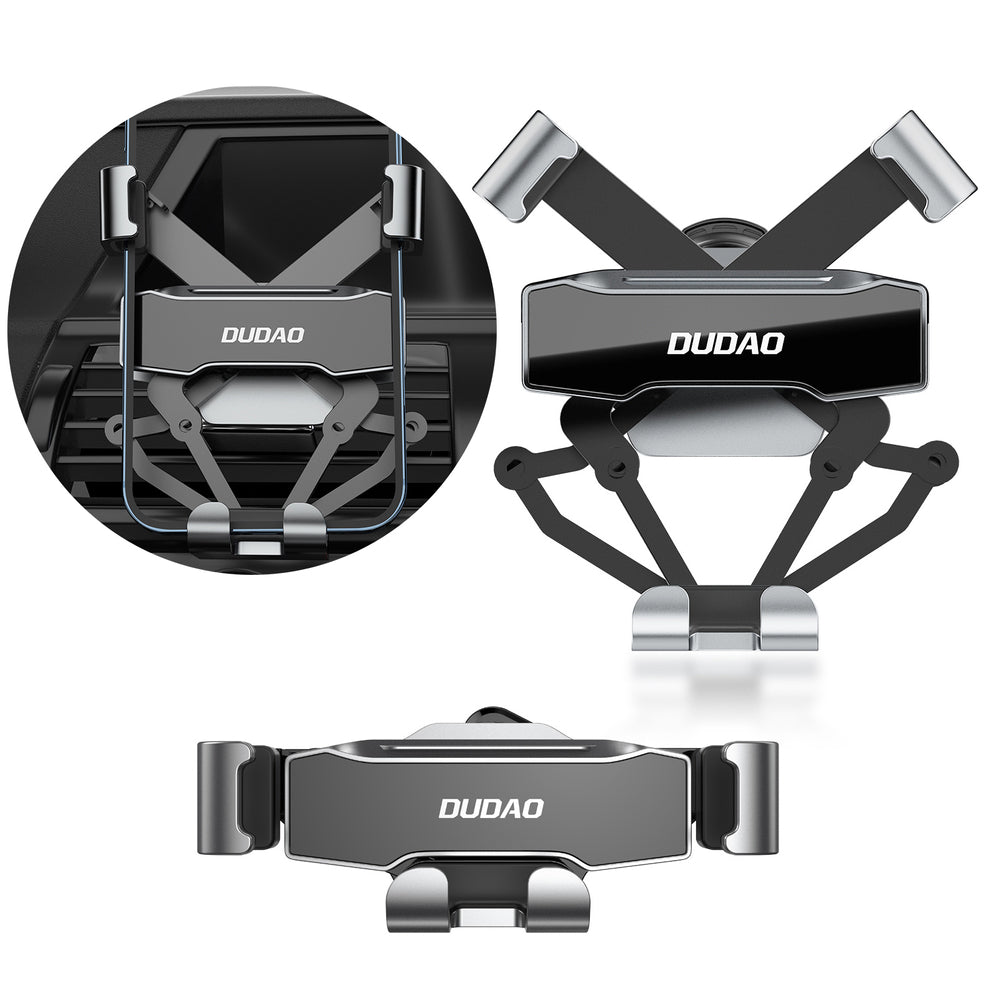 Dudao gravitacinis automobilinis išmaniojo telefono laikiklis, juodas (F11Pro)