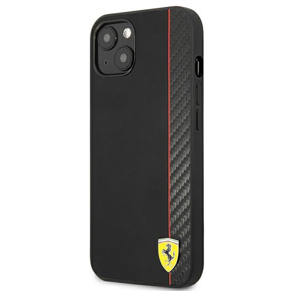 Ferrari dėklas iPhone 13 mini – juodas, On Track Stripe -- iPhone 13 Mini
