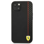 Ferrari dėklas iPhone 13 mini – juodas, On Track Stripe -- iPhone 13 Mini