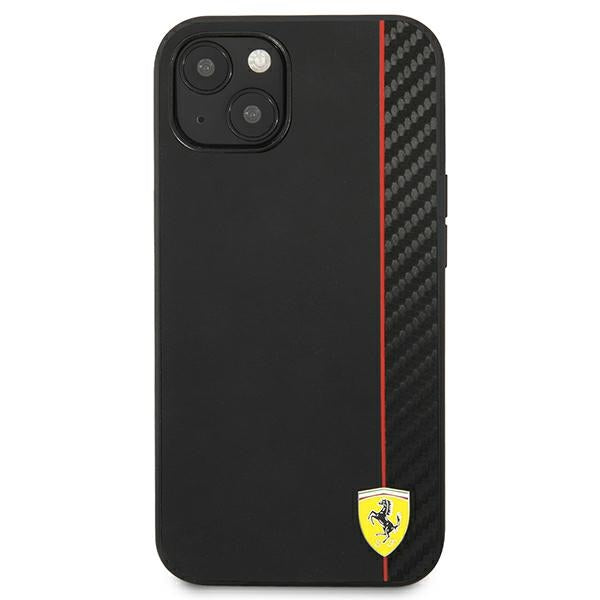 Ferrari dėklas iPhone 13 mini – juodas, On Track Stripe -- iPhone 13 Mini
