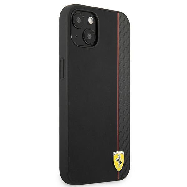 Ferrari dėklas iPhone 13 mini – juodas, On Track Stripe -- iPhone 13 Mini