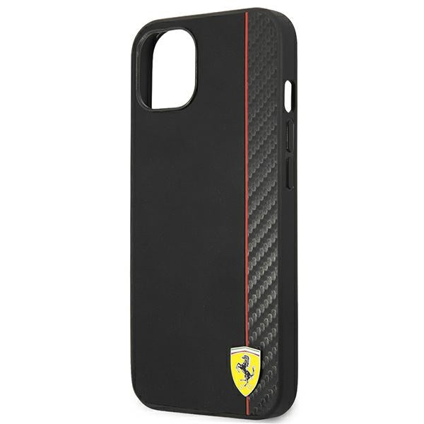 Ferrari dėklas iPhone 13 mini – juodas, On Track Stripe -- iPhone 13 Mini
