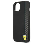 Ferrari dėklas iPhone 13 mini – juodas, On Track Stripe -- iPhone 13 Mini