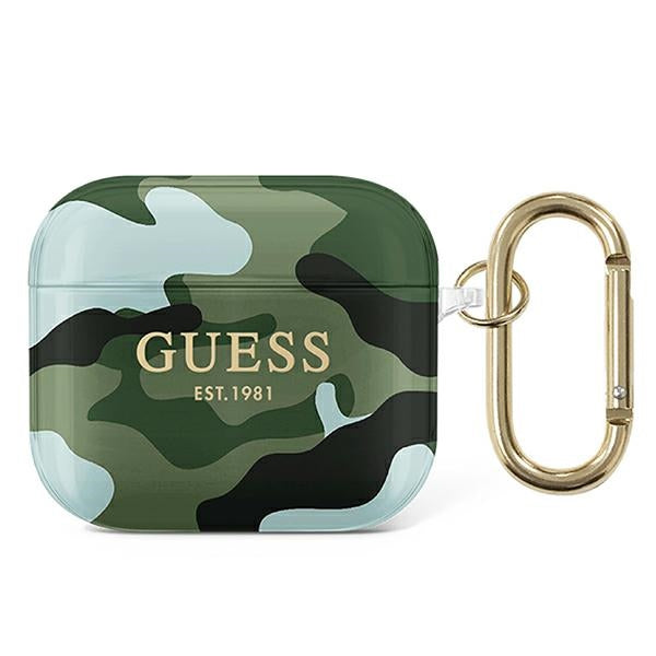 Guess dėklas AirPods 3 – kamufliažinis, žalias