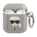 Karl Lagerfeld blizgus dėklas AirPods 1/2 – juodas