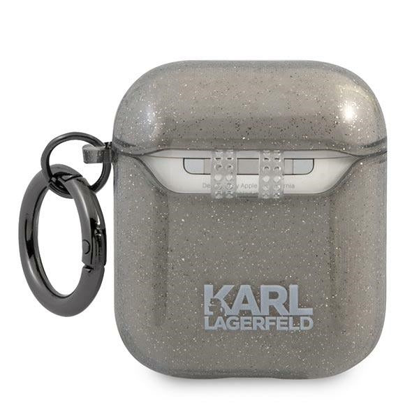 Karl Lagerfeld blizgus dėklas AirPods 1/2 – juodas