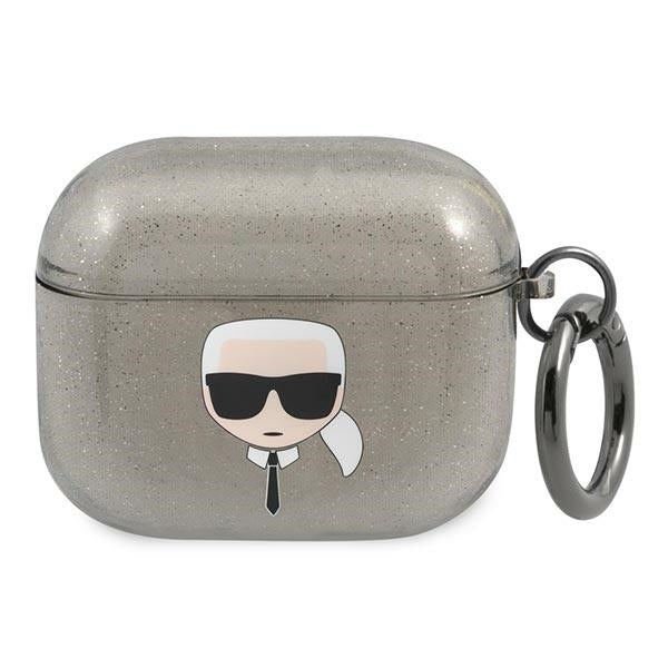 Karl Lagerfeld blizgus dėklas AirPods 3 – juodas