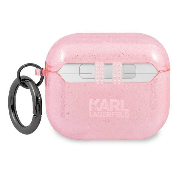 Karl Lagerfeld blizgus AirPods 3 dėklas – rožinis
