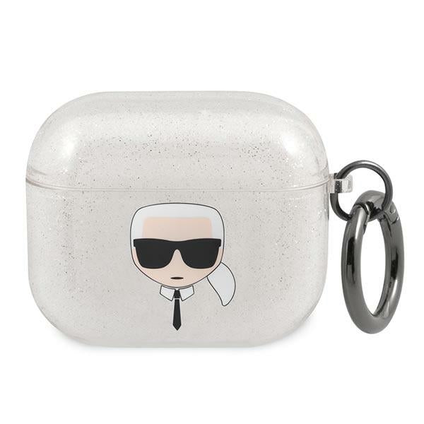 Karl Lagerfeld blizgantis dėklas AirPods 3 – sidabrinis