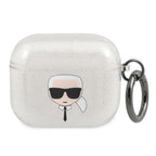 Karl Lagerfeld blizgantis dėklas AirPods 3 – sidabrinis