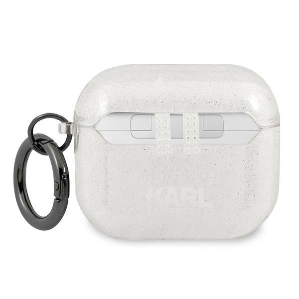 Karl Lagerfeld blizgantis dėklas AirPods 3 – sidabrinis