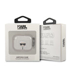 Karl Lagerfeld blizgantis dėklas AirPods 3 – sidabrinis