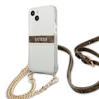 Guess skaidrus dėklas iPhone 13 mini su dirželiu