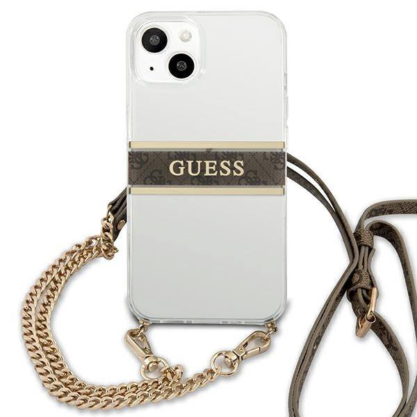 Guess skaidrus dėklas iPhone 13 mini su dirželiu