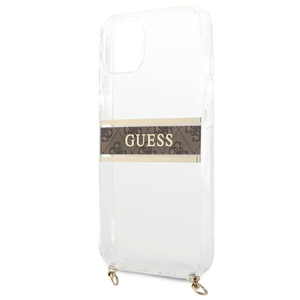 Guess skaidrus dėklas iPhone 13 mini su dirželiu