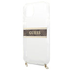 Guess skaidrus dėklas iPhone 13 mini su dirželiu