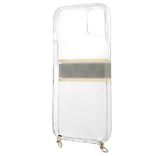 Guess skaidrus dėklas iPhone 13 mini su dirželiu