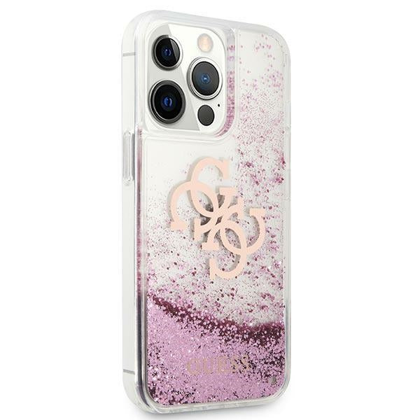 Guess blizgus dėklas iPhone 13 Pro Max – rožinis -- iPhone 13 Pro Max