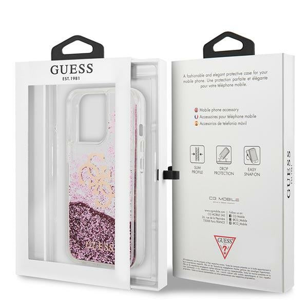 Guess blizgus dėklas iPhone 13 Pro Max – rožinis -- iPhone 13 Pro Max