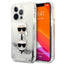 Karl Lagerfeld Liquid Glitter dėklas iPhone 13 Pro Max – sidabrinis