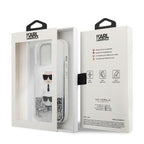 Karl Lagerfeld Liquid Glitter dėklas iPhone 13 Pro Max – sidabrinis