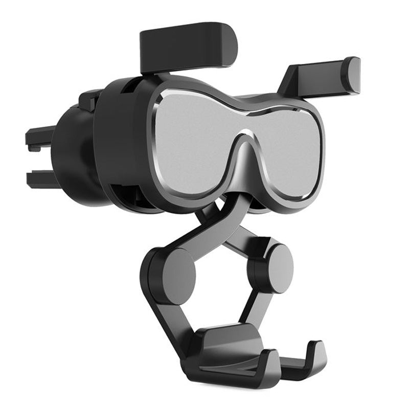 Gravitacinis automobilinis išmaniojo telefono laikiklis oro angai su oro gaivikliu, sidabrinis (YC06) Pirmasis paveikslėlis