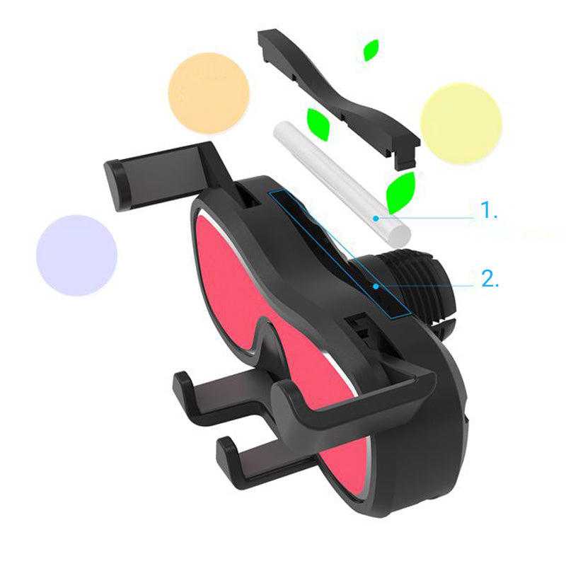 Gravitacinis automobilinis išmaniojo telefono laikiklis oro angai su oro gaivikliu, juodas (YC06)