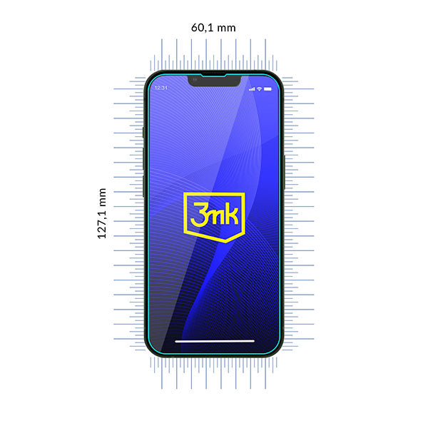 Grūdintas stiklas iPhone 13 mini hibridiniam flexi 7H 3mk FlexibleGlass serijai