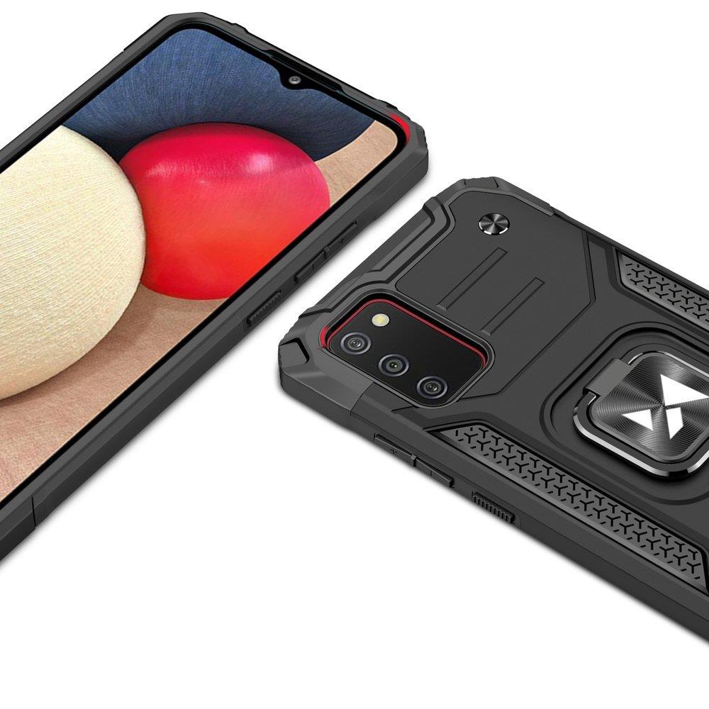 Wozinsky Ring Armor dėklas Samsung Galaxy A03s – juodas Antrasis paveikslėlis