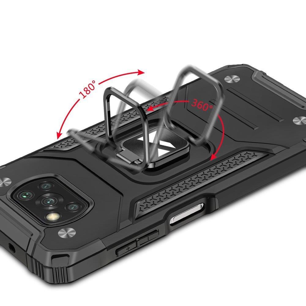 Wozinsky Ring Armor dėklas Samsung Galaxy A03s – juodas -- Samsung Galaxy A03s