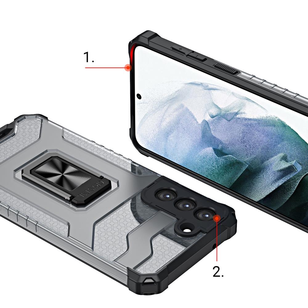 Crystal Ring dėklas Samsung Galaxy S22/S22+ – mėlynas -- Samsung Galaxy S22+