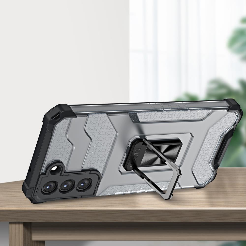 Apsauginis dėklas Crystal Ring Samsung Galaxy S22/S22+ – juodas